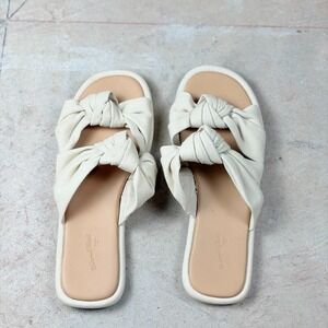 Universal Thread Chi Women's Slide Size 8 Light Beige Comfort Slip On Sandals